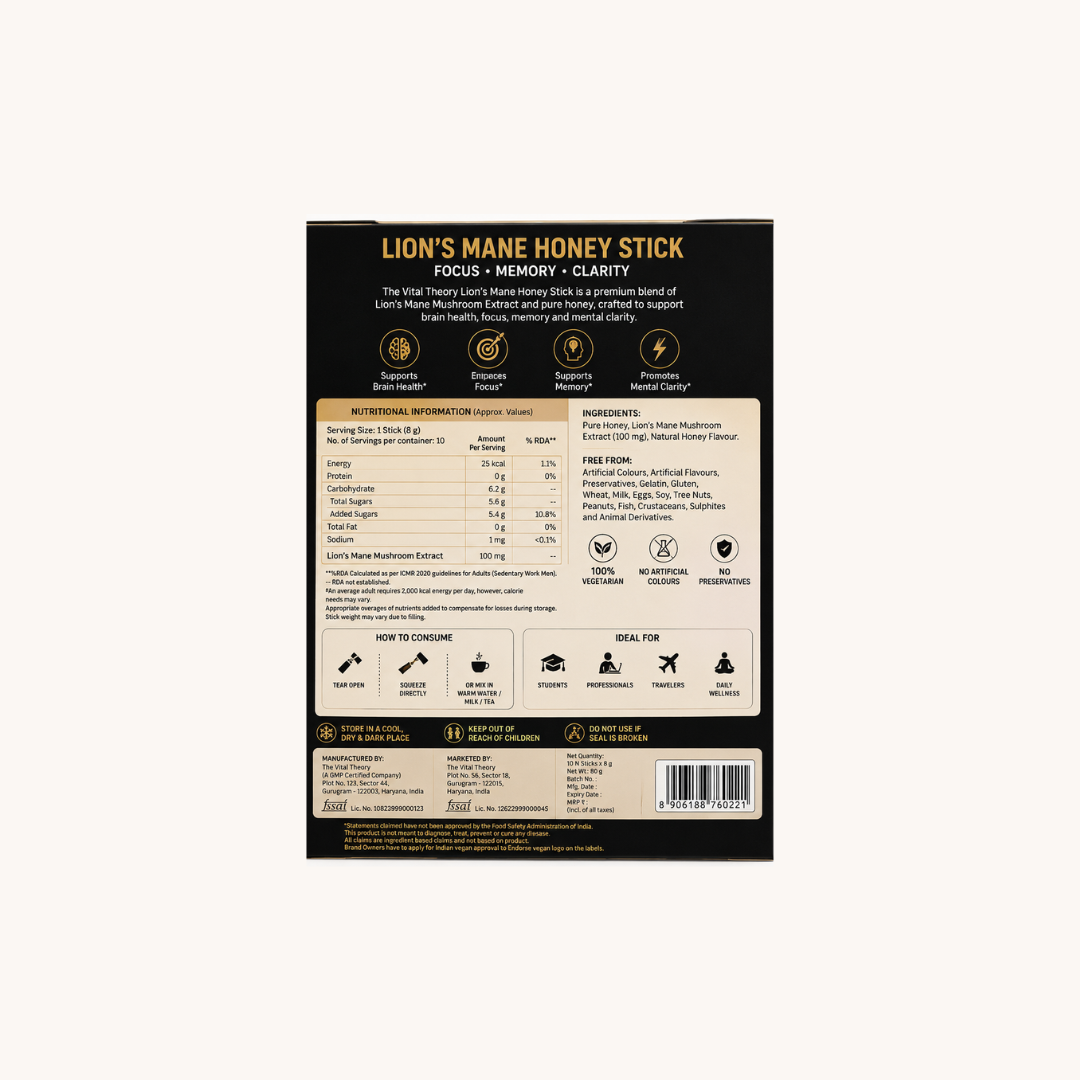 Lion's Mane Honey Stick(Pack of 10)